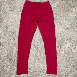 J Crew Leggings Womens M Red Base Layer Hiking Sporty Zip Ankle Pant Oarsman Vtg